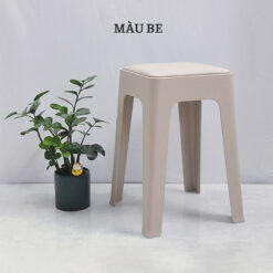Ghế đôn nhựa đúc có nệm MT10 be