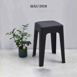 Ghế đôn nhựa đúc có nệm MT10 đen