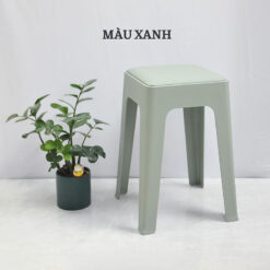 Ghế đôn nhựa đúc có nệm MT10 xanh