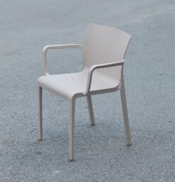 Ghế nhựa đúc nguyên khối có tay MT17 kaki
